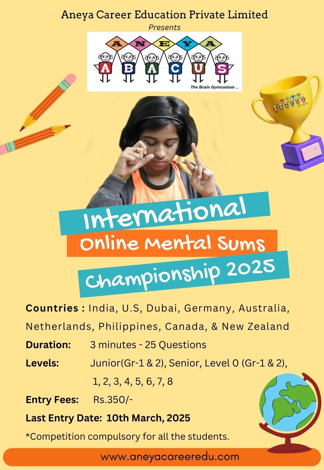 International Aneya Abacus Online Mental Sums Championship 2025