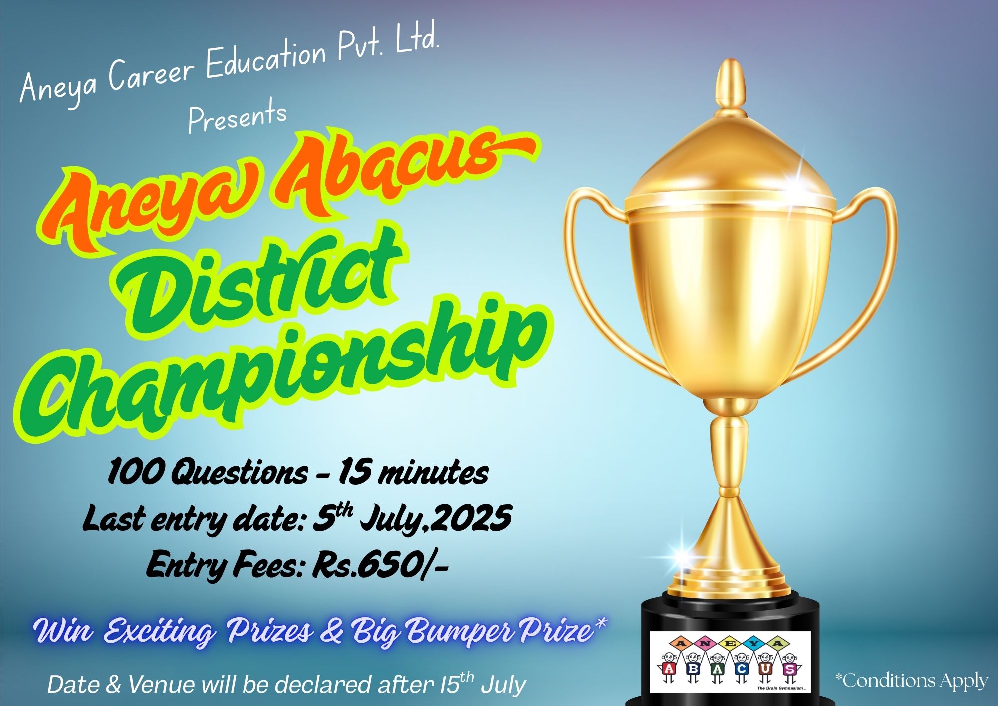 Aneya Abacus District Level Competition 2025